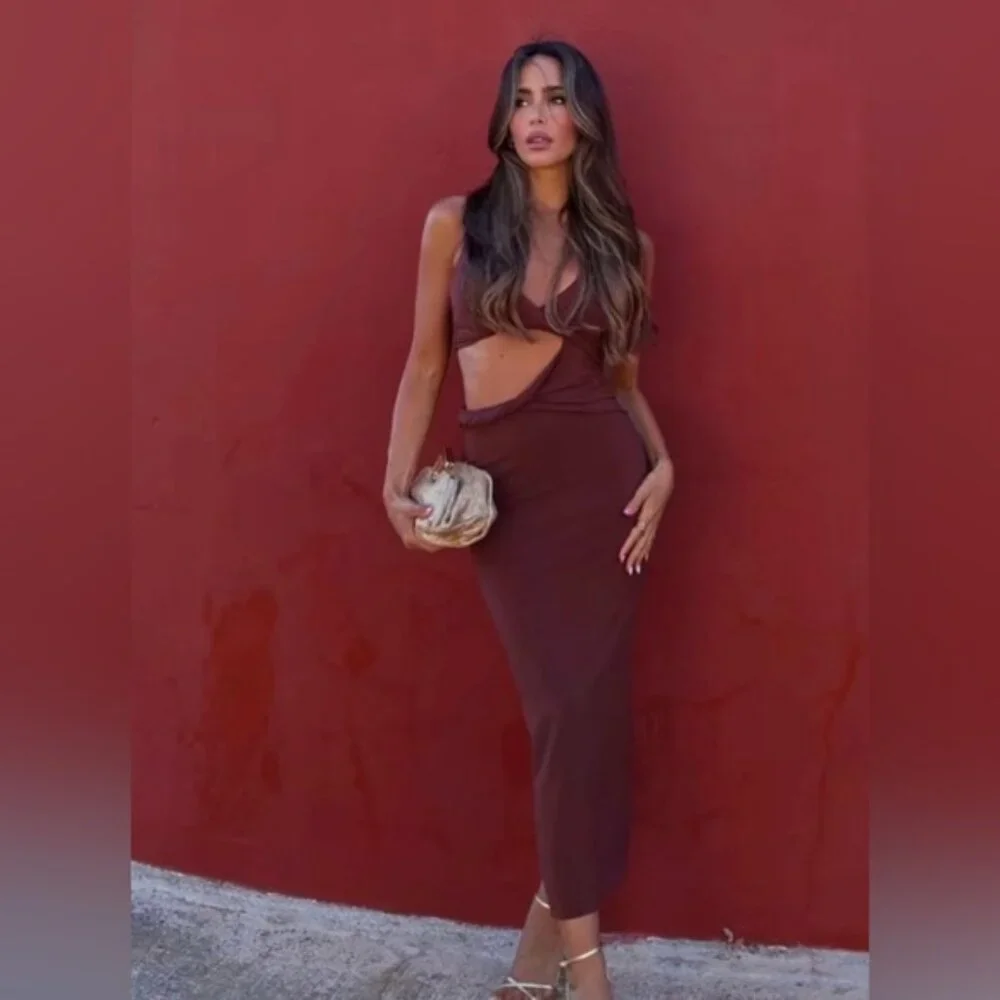 ZARA CUT OUT TWISTED DRESS - Picture 2 of 8